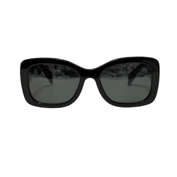 PRADA Black Oversized Oval Sunglasses w Dark Grey Lens PR A08S 1AB5S0 56 - 20 - Picture 2 of 9